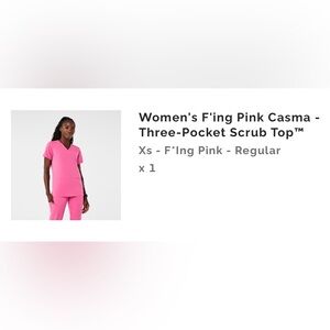 FIGS Limited Edition Breast Cancer F*Ling Pink Scrub Top